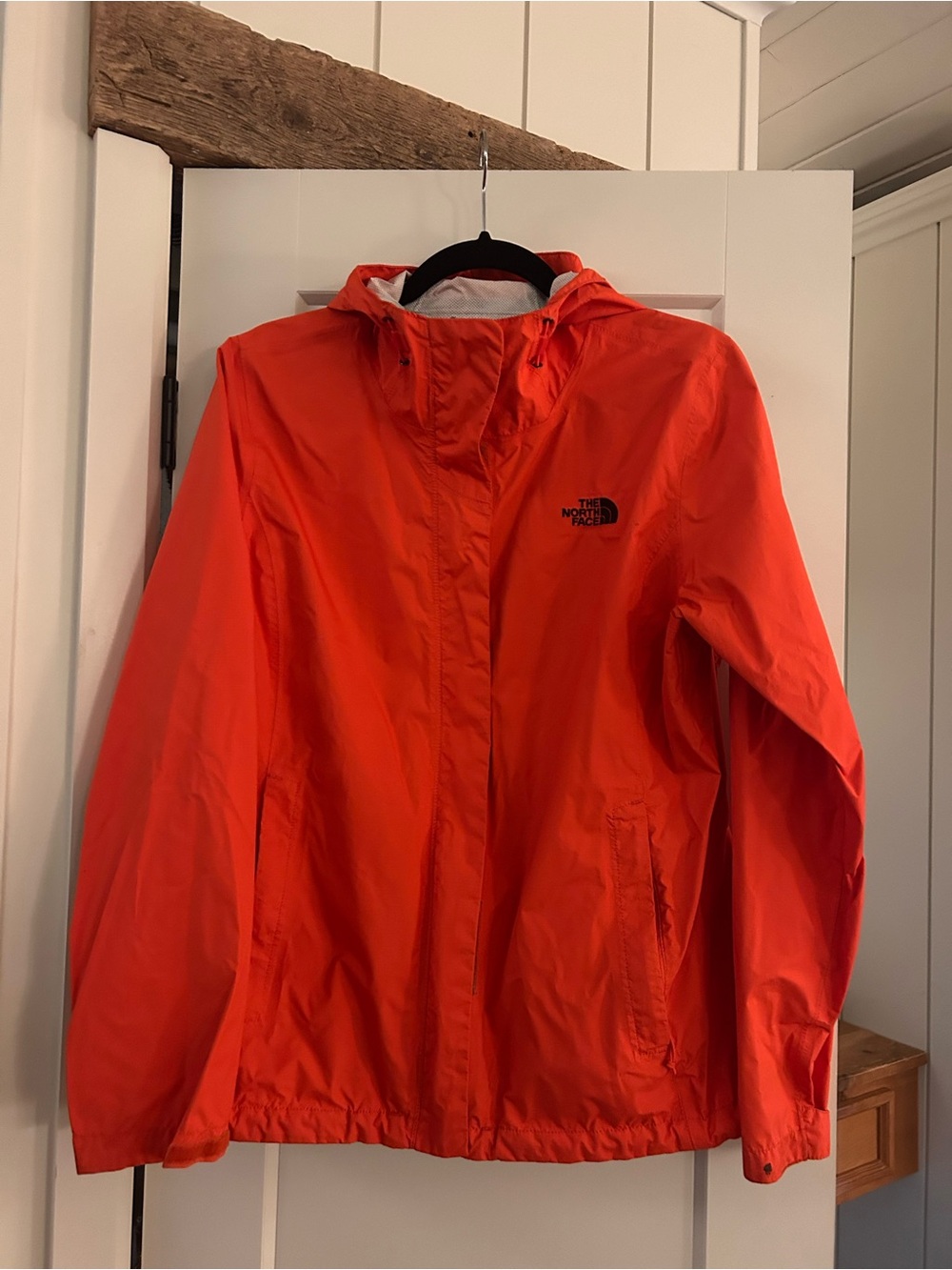 The North Face Women's Bright Orange Hooded Shell Jacket